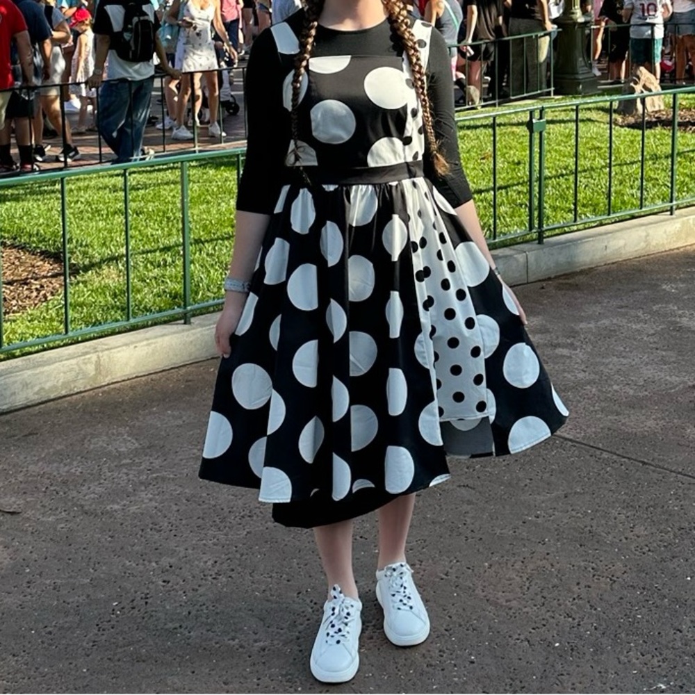 Disney: The Dress Shop Minnie Mouse Black & White Polka Dot Dress